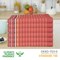 Urban Villa Fall Kitchen Towels 100% Cotton Highly Absorbent Dish Towels Rust Color Set of 6 Size-20"X30" Waffle Salsa Stripes Thanks Giving Dish Cloths & Dish Towels with Hanging Loop Tea Towels